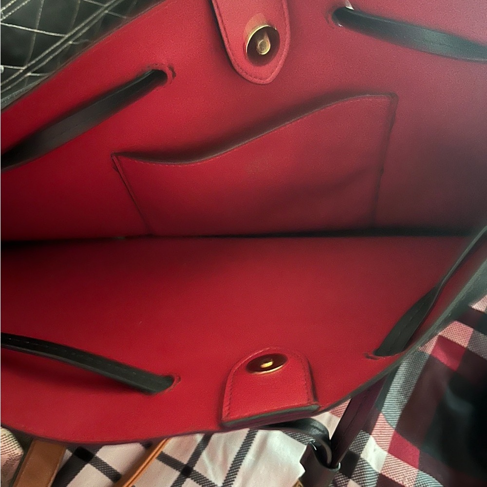 Ralph Lauren, leather purse with red bottom, and wallet to match